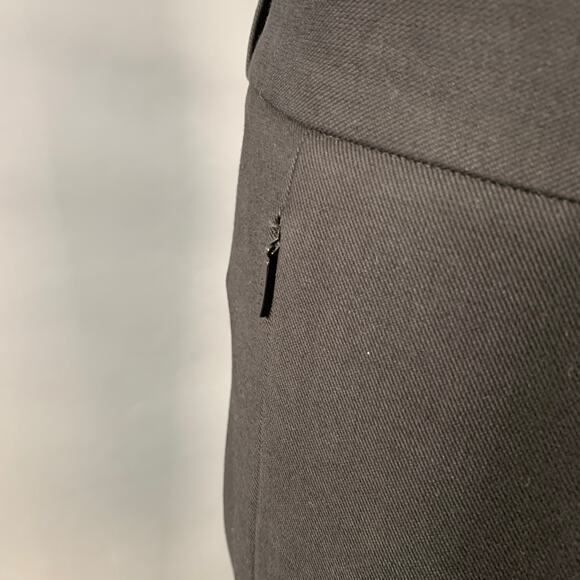 THE ROW Size 12 Black Cotton Blend Twill Ankle Zips Tapered Dress Pants - Picture 4 of 6